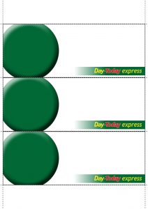 Day-Today Express green shelftalkers blank